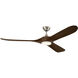 Mylo 70 inch Painted Brushed Nickel with Natural Walnut Blades Ceiling Fan