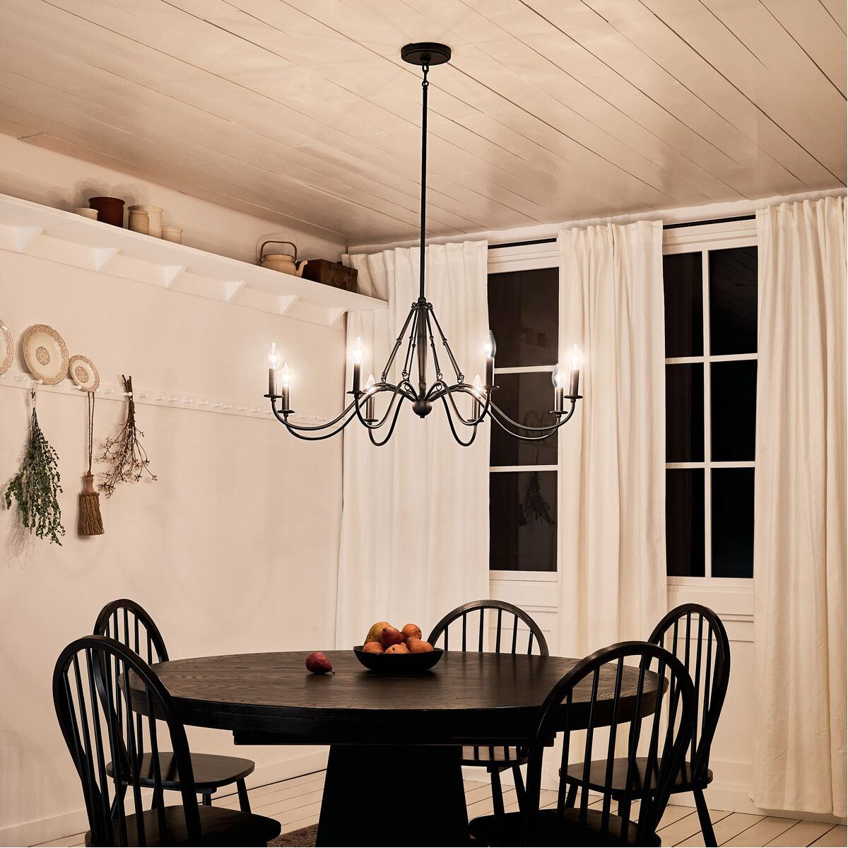 Homestead Freesia 8 Light 38 inch Textured Black Chandelier Ceiling Light, Freesia