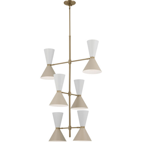 Phix LED 22.5 inch Champagne Bronze with Greige and White Foyer Chandelier Ceiling Light