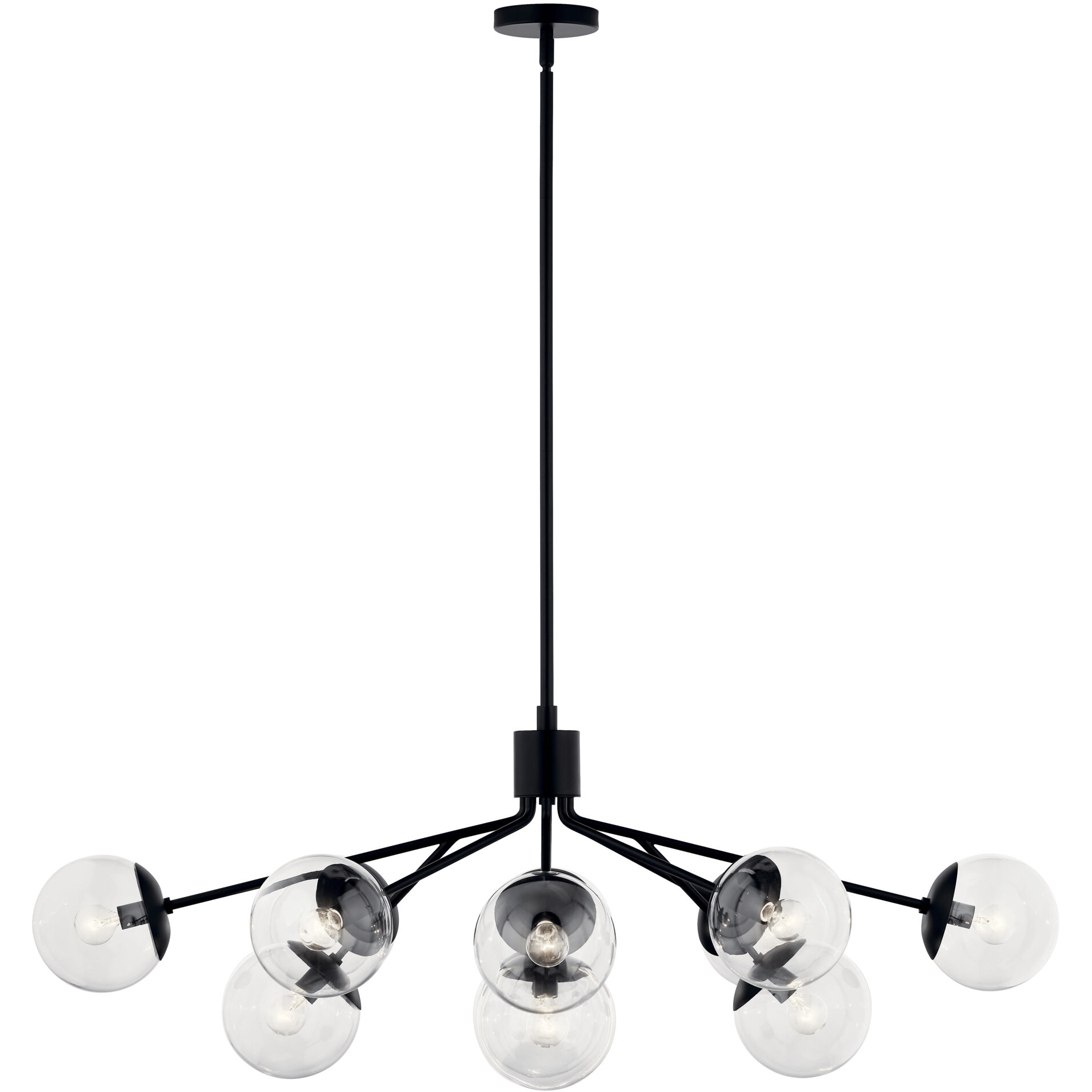 Silvarious 12 Light 26.75 inch Black Chandelier/Semi Flush Ceiling Light
