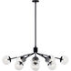 Silvarious 12 Light 26.75 inch Black Chandelier/Semi Flush Ceiling Light
