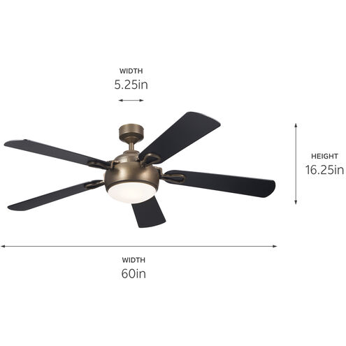 Humble 60 inch Character Bronze with Black Blades Ceiling Fan