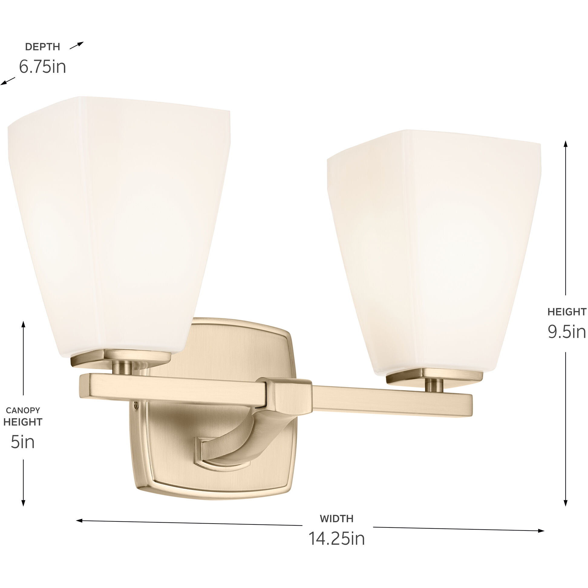 Marant 2 Light 14.25 inch Champagne Bronze Vanity Light Wall Light