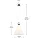 Laria 1 Light Black Pendant Ceiling Light in Opal