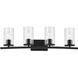 Crosby 4 Light 31.25 inch Black Bath Light Wall Light