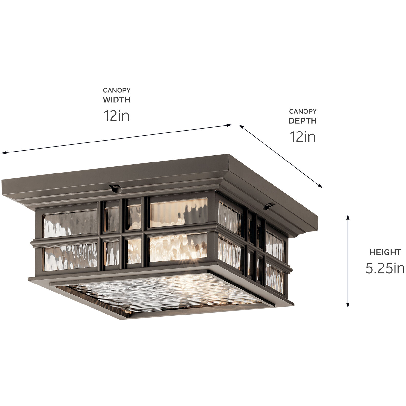 Beacon Square 2 Light 12 inch Olde Bronze Outdoor Flush & Semi Flush Mt