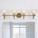 Avery 4 Light 33 inch Natural Brass Wall Mt Bath 4 Arm Wall Light
