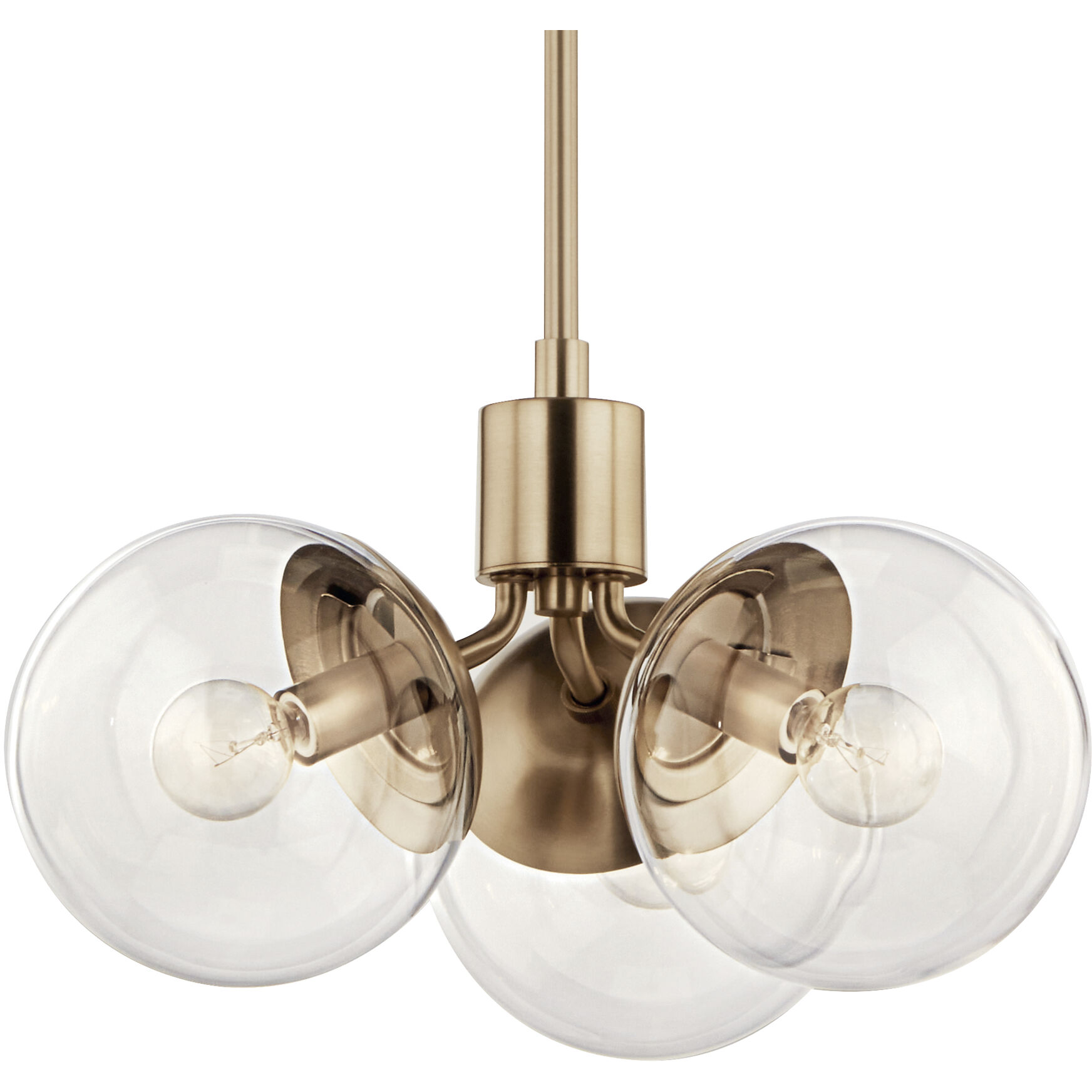 Silvarious 3 Light Champagne Bronze Chandelier/Semi Flush Ceiling Light in Clear