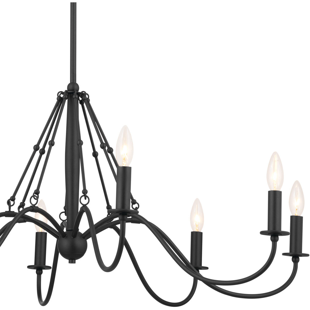 Homestead Freesia 8 Light 38 inch Textured Black Chandelier Ceiling Light, Freesia