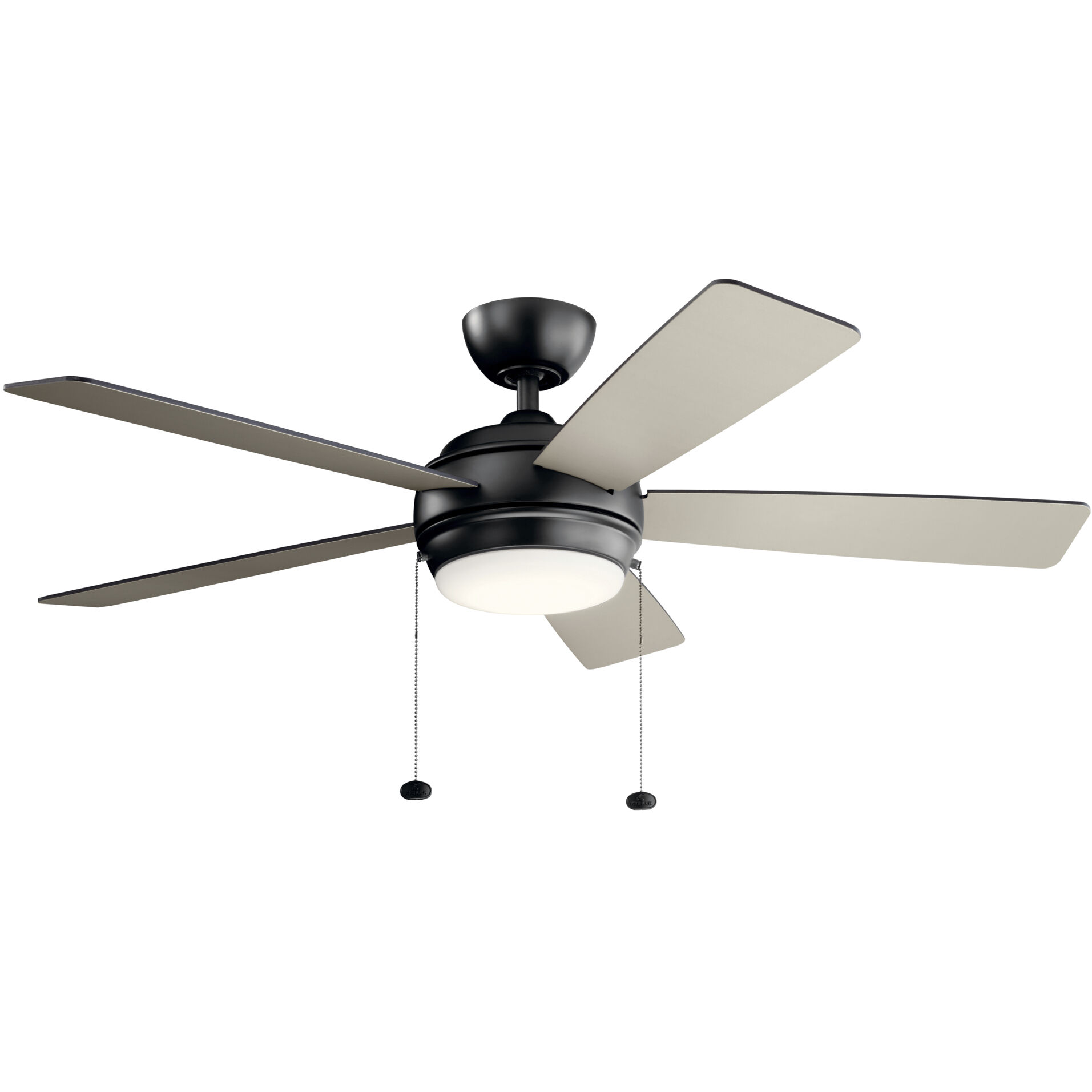 Starkk 52 inch Satin Black with Silver Blades Ceiling Fan