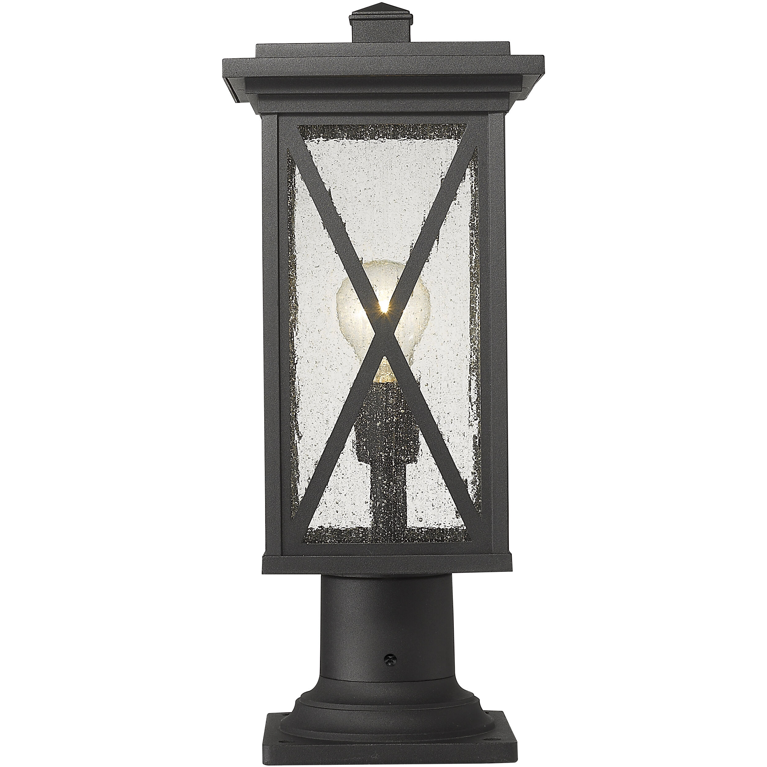 Brookside 1 Light 18.5 inch Black Outdoor Pier Mounted Fixture