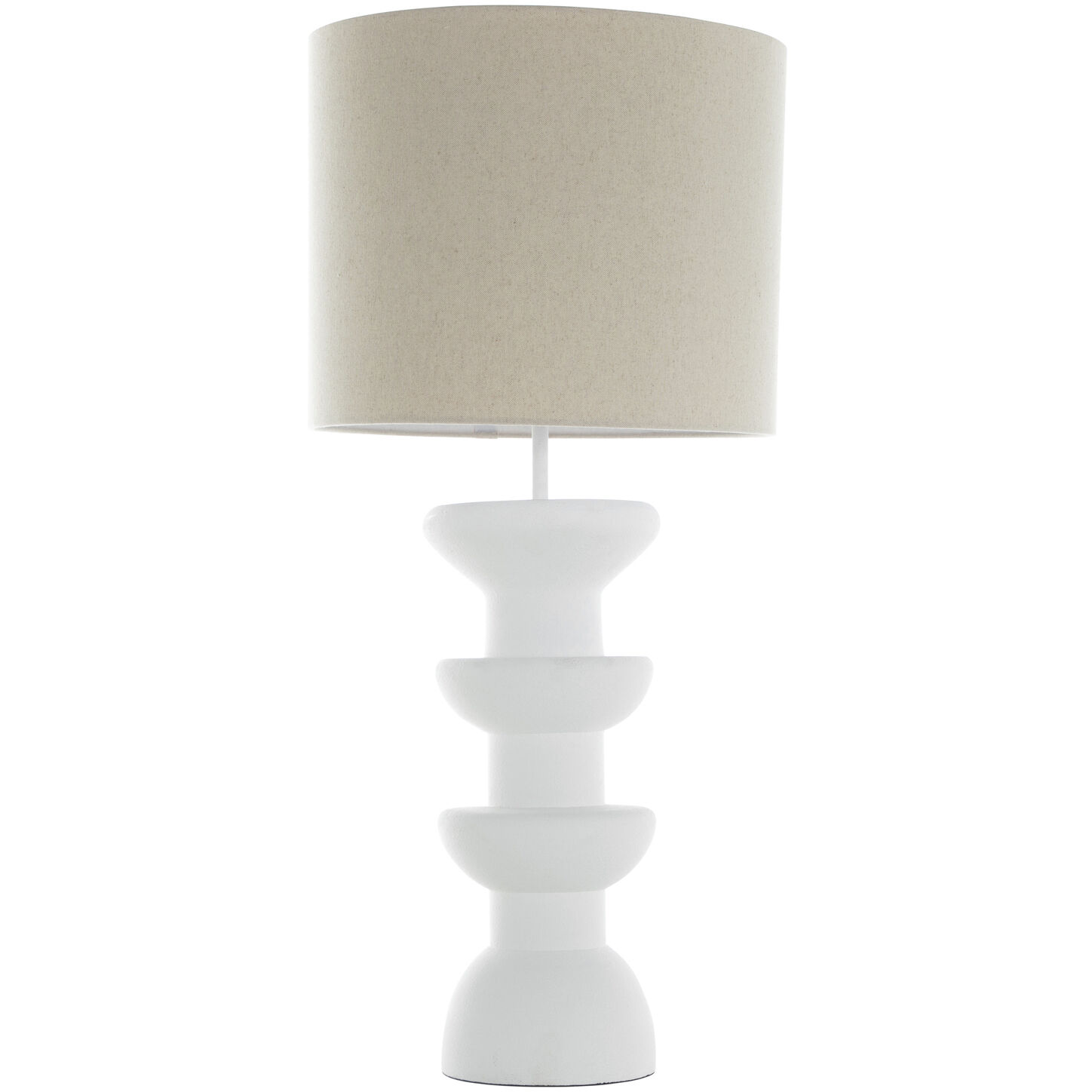 Honu 39 inch Plaster White / Natural Linen Table Lamp Portable Light