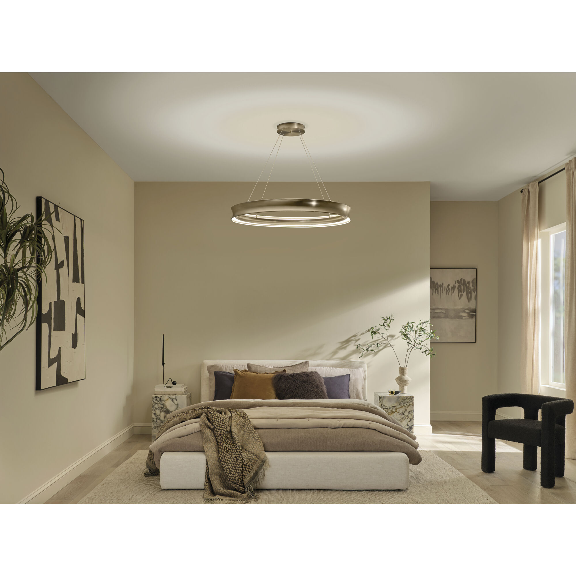 Larousse LED Champagne Bronze Chandelier Ceiling Light