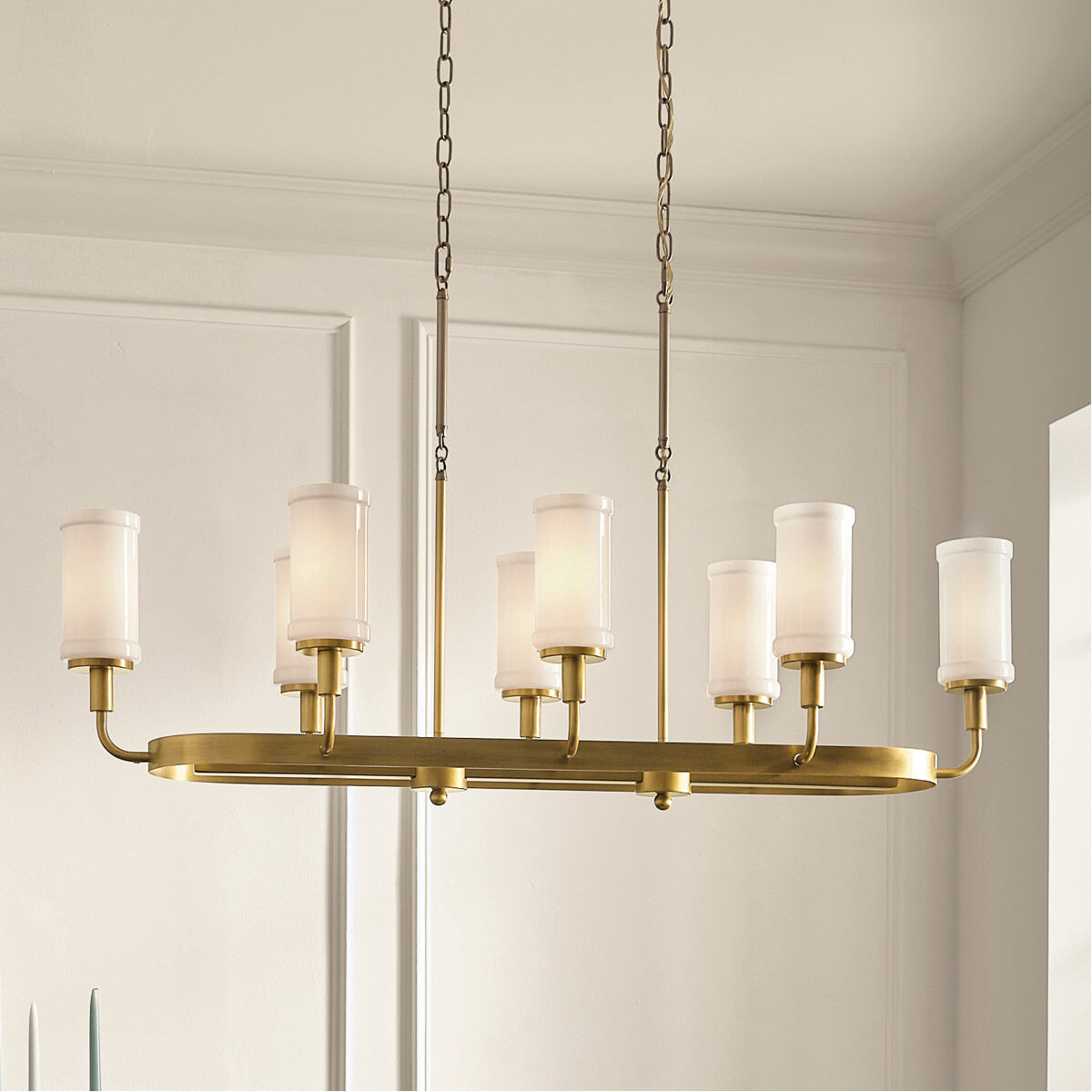 Homestead Vetivene 8 Light 17.5 inch Natural Brass Chandelier Linear Ceiling Light