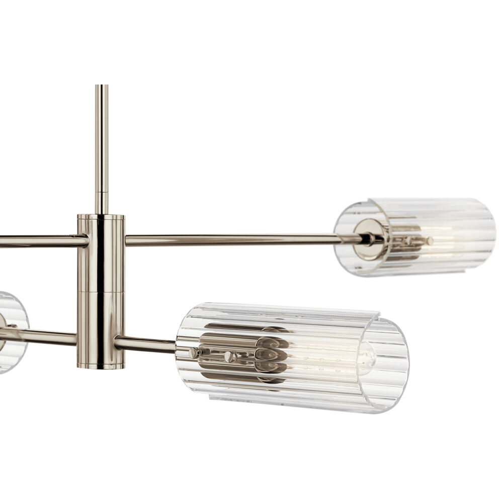Velestino 4 Light 5.25 inch Polished Nickel Chandelier Linear Ceiling Light