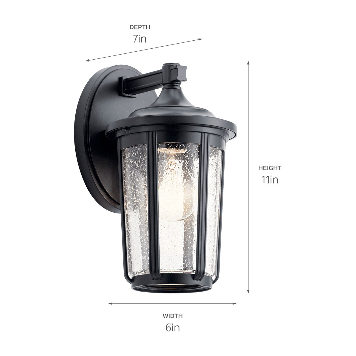 Fairfield 1 Light 11 inch Black Outdoor Wall, Small