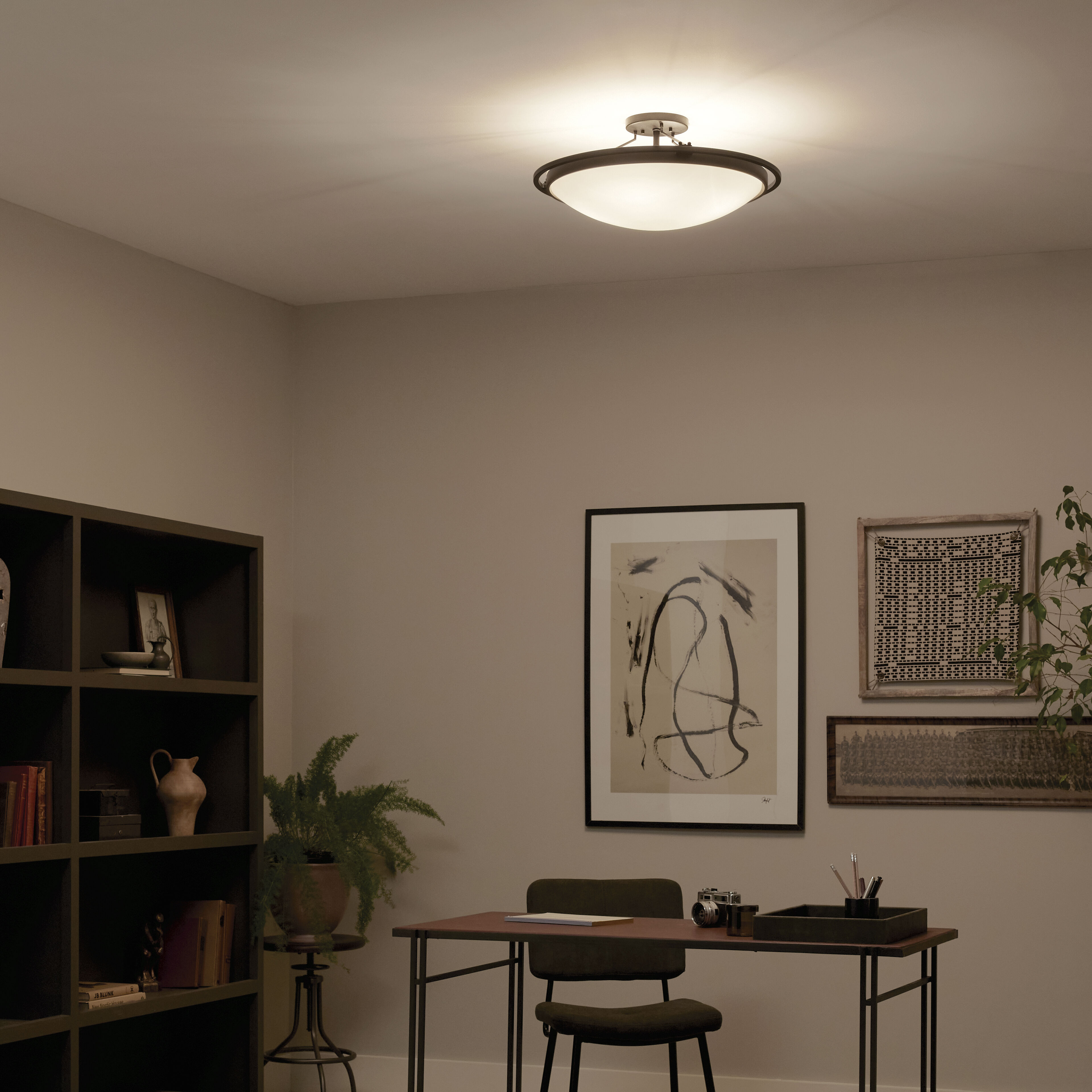 Independence 4 Light 23.25 inch Black Semi Flush Mount Ceiling Light 