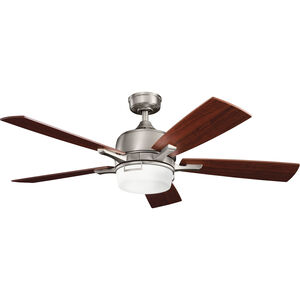 Leeds 52 inch Antique Pewter with Black Cherry Blades Ceiling Fan