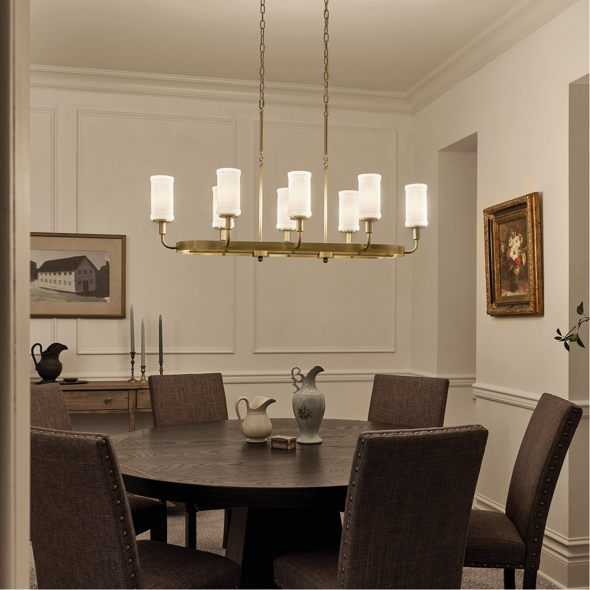 Homestead Vetivene 8 Light 17.5 inch Natural Brass Chandelier Linear Ceiling Light