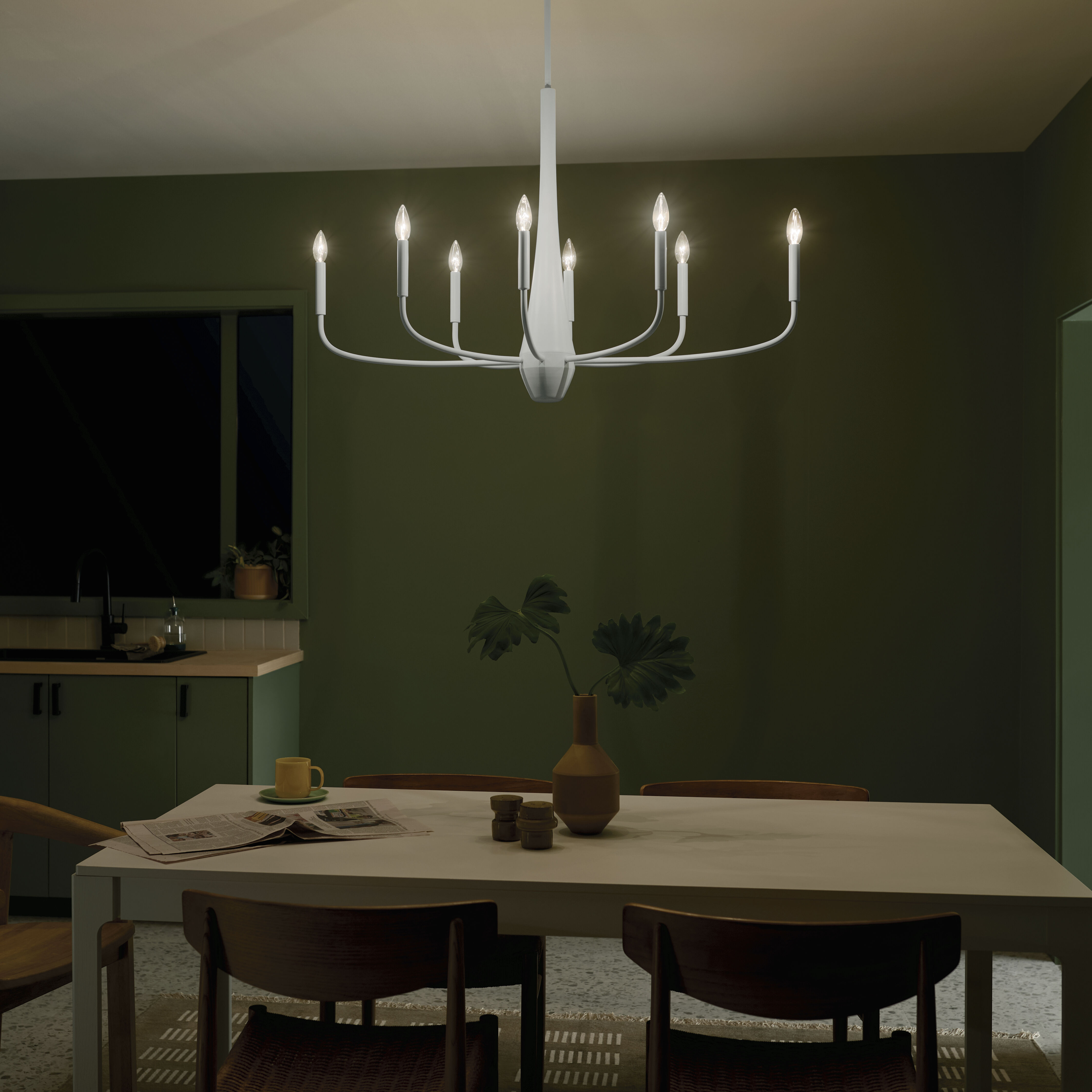 Kichler 52528WH Deela LED 18.5 inch White Oval Chandelier