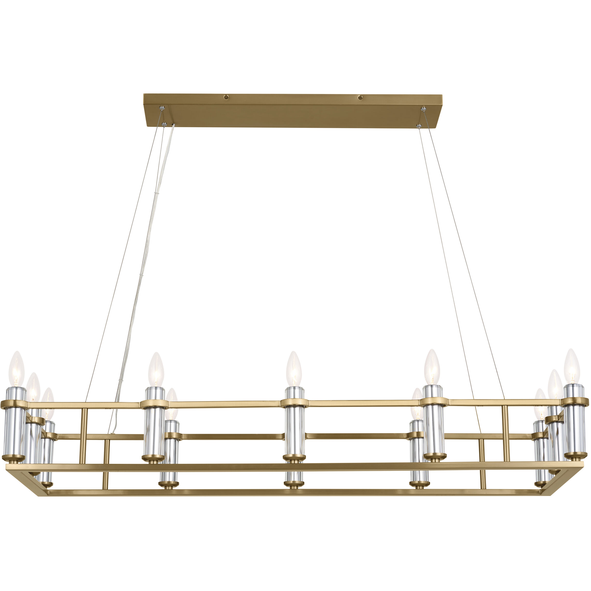 Rosalind 12 Light 17 inch Brushed Natural Brass Chandelier Linear Ceiling Light