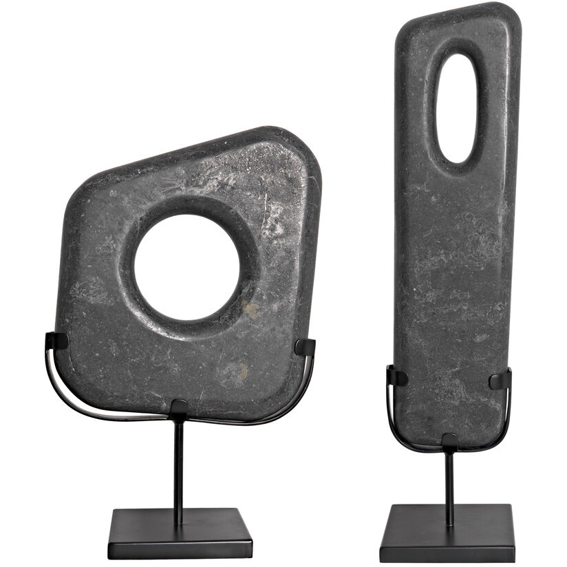 Flaubert Black Marble Decor Accessory, Set of 2