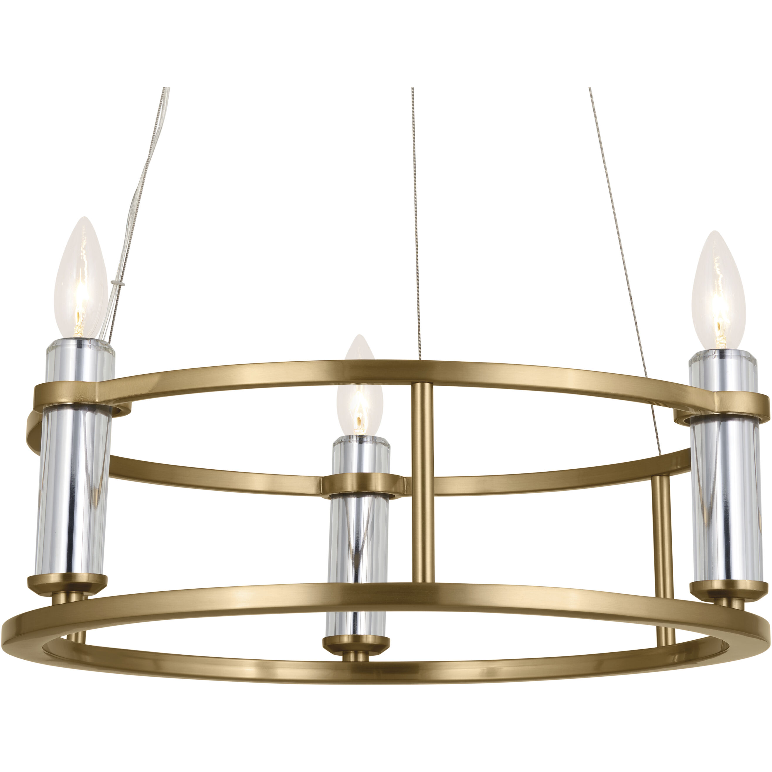 Rosalind 3 Light 19.5 inch Brushed Natural Brass Chandelier Ceiling Light