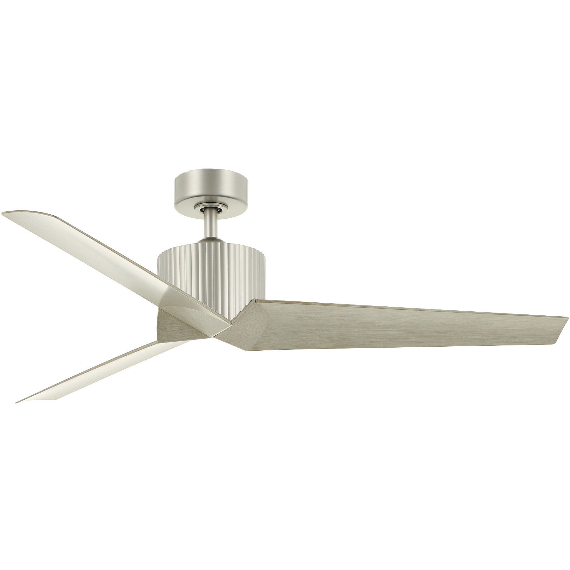 Almere 56 inch Brushed Nickel with Weathered White Walnut Blades Ceiling Fan