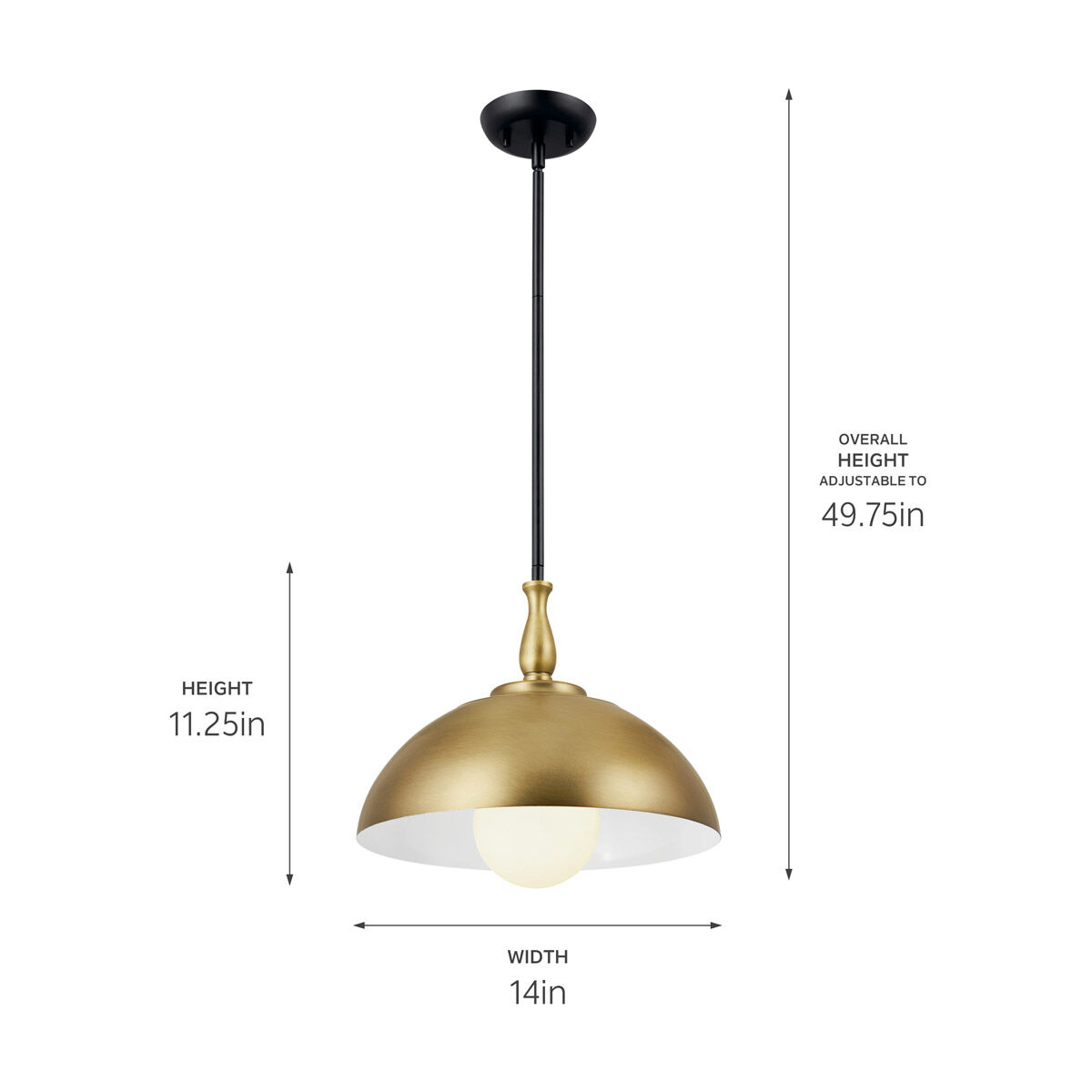 Natural brass pendant light on sale