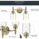 Madden 2 Light 14.25 inch Champagne Bronze Wall Mount Bath Wall Light, 2 Arm