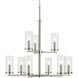 Crosby 9 Light Brushed Nickel Chandelier Ceiling Light