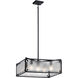 Steel 5 Light 25 inch Distressed Black Chandelier 1 Tier Medium Ceiling Light, 1 Tier Medium