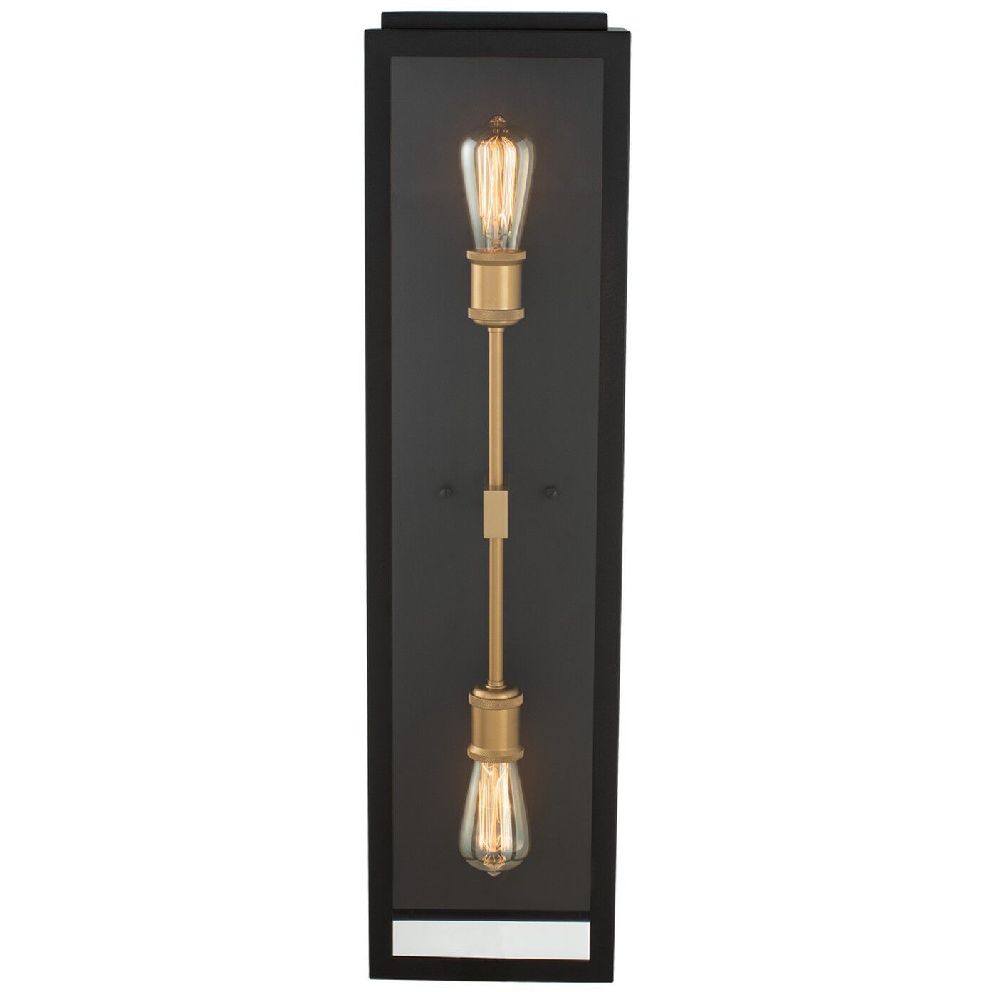 Ashland 2 Light 31 inch Matte Black with Sanded Gold Outdoor Wall Sconce