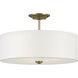 Shailene 3 Light 18 inch Natural Brass Semi Flush Light Ceiling Light