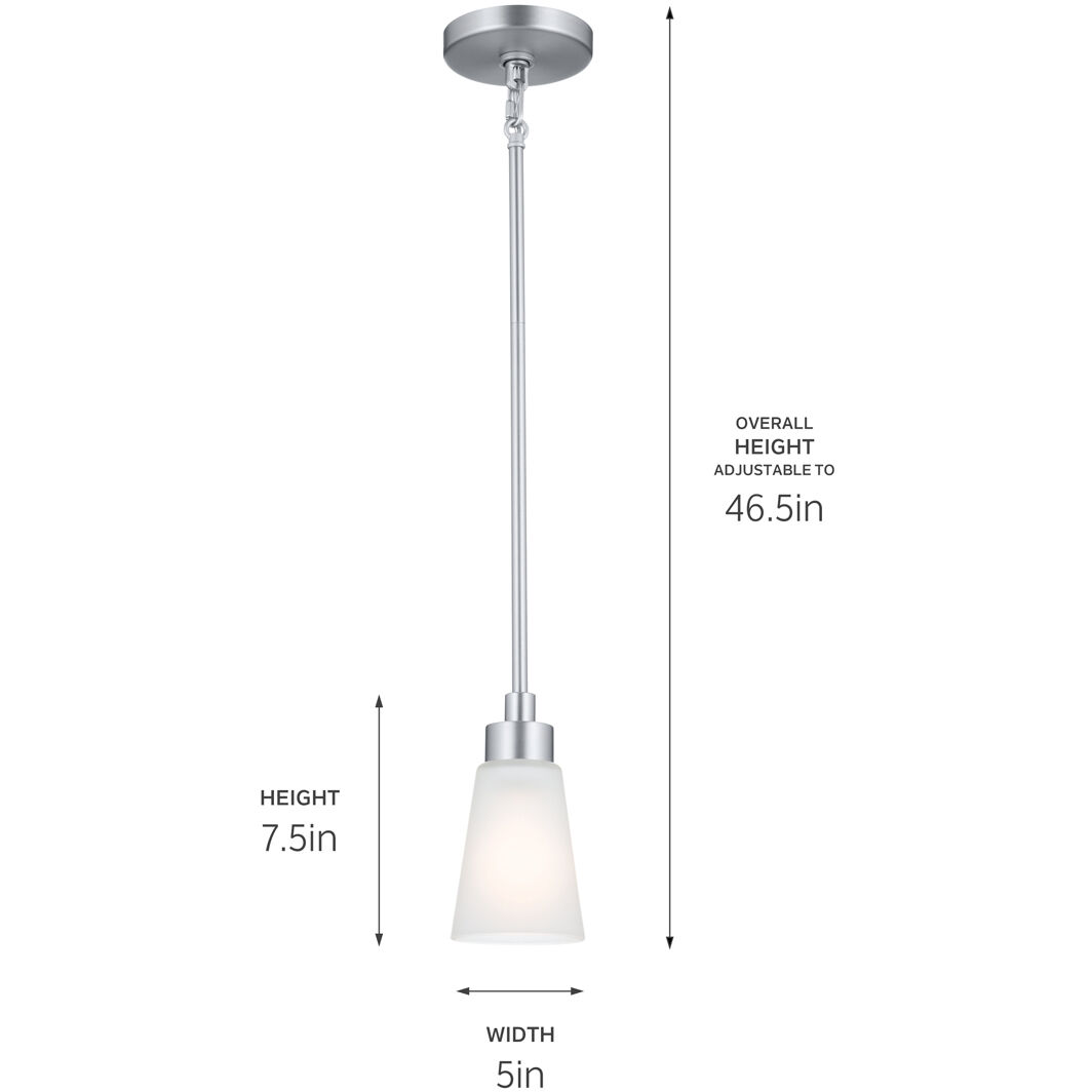 Erma 1 Light Brushed Nickel Mini Pendant Ceiling Light