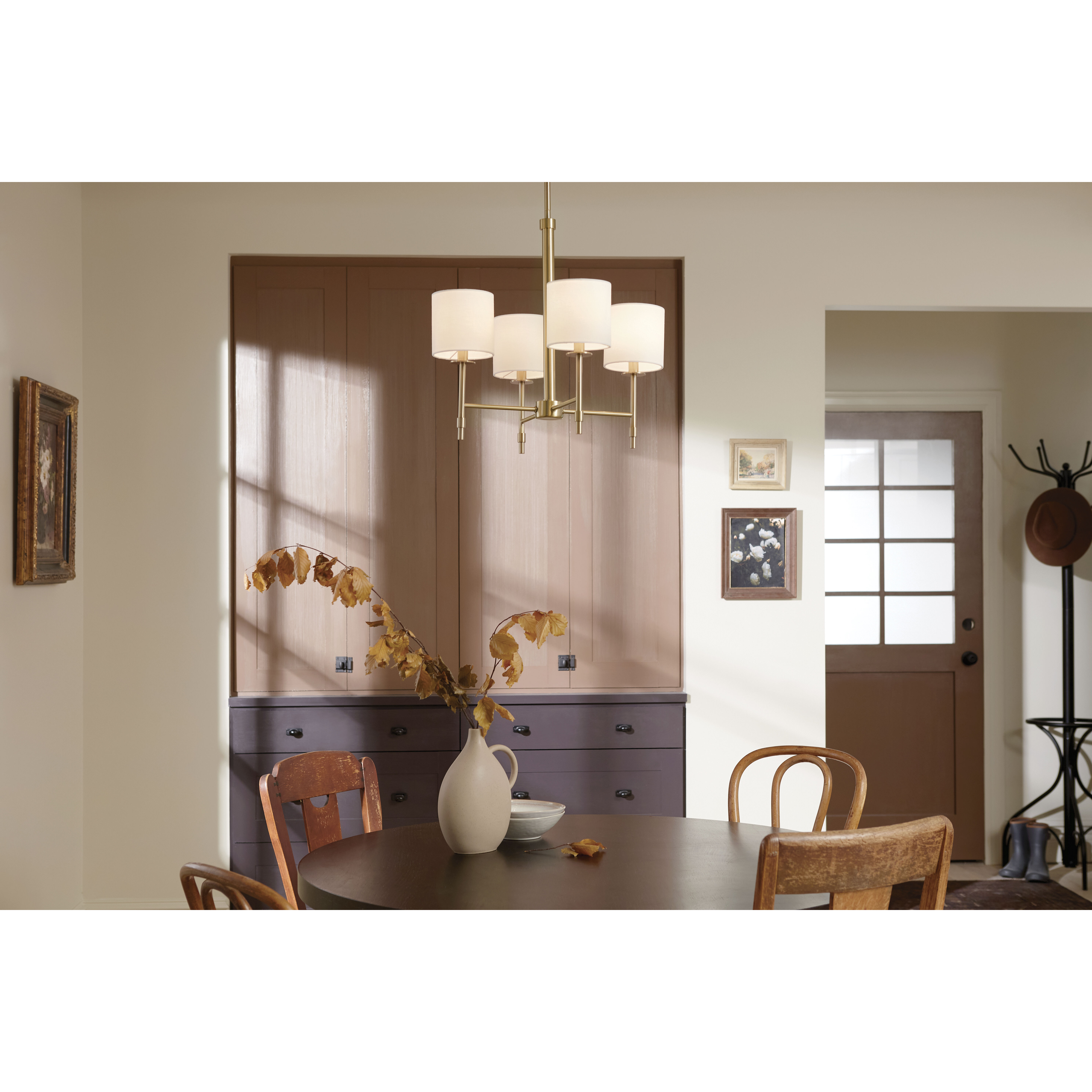 Ali 4 Light 20 inch Brushed Natural Brass Chandelier Ceiling Light