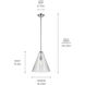 Everly 1 Light Chrome Pendant Ceiling Light in Clear