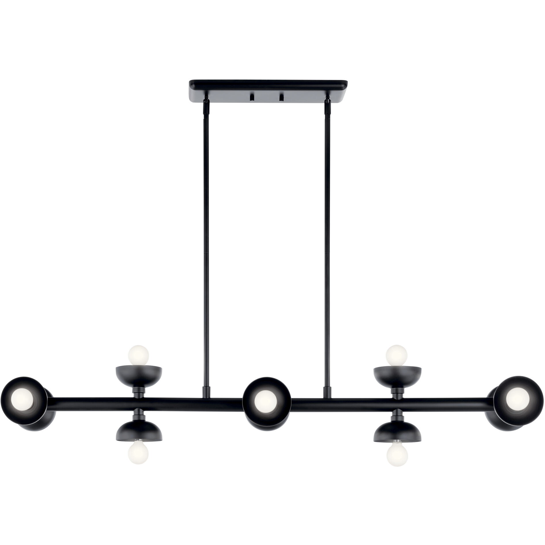 Palta 10 Light 6.5 inch Black Chandelier Linear Ceiling Light, Single