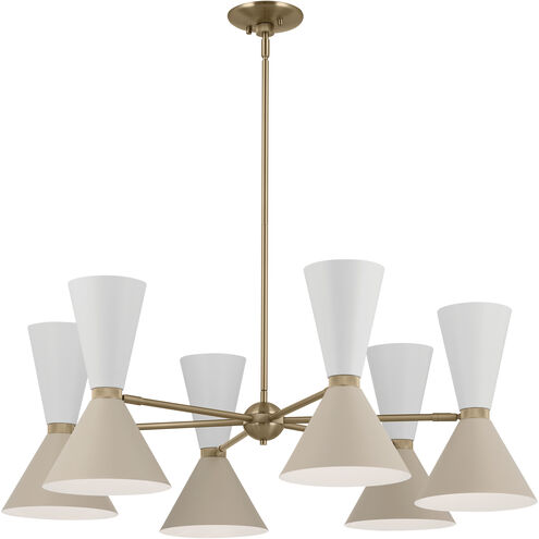 Phix LED 38.75 inch Champagne Bronze with Greige and White Chandelier Ceiling Light