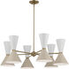 Phix LED 38.75 inch Champagne Bronze with Greige and White Chandelier Ceiling Light