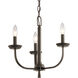 Kennewick 3 Light 16 inch Olde Bronze Mini Chandelier Ceiling Light