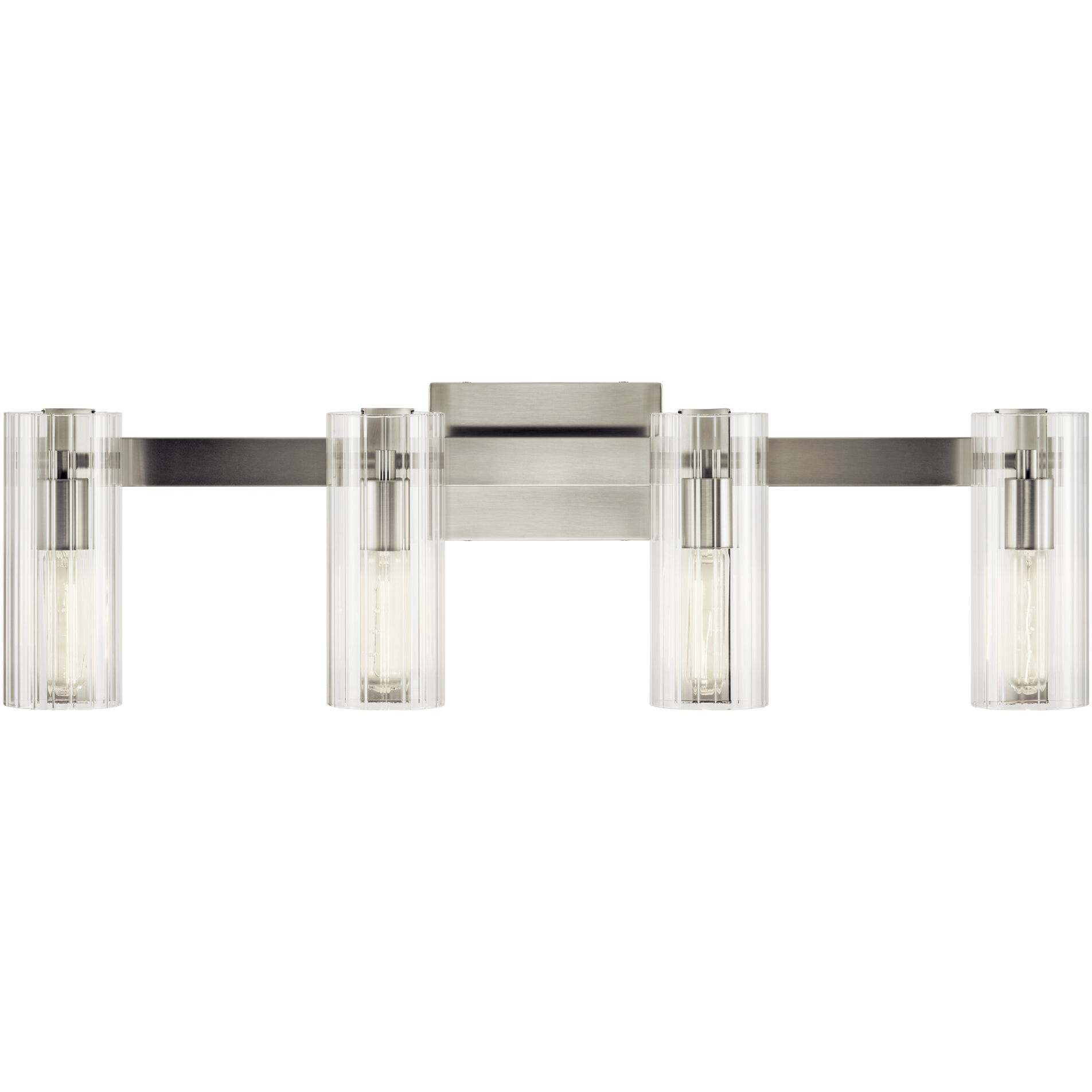 Jemsa 4 Light 32 inch Brushed Nickel Bath Bracket Wall Light, 4 Arm