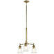Shailene 3 Light Natural Brass Mini Chandelier Ceiling Light