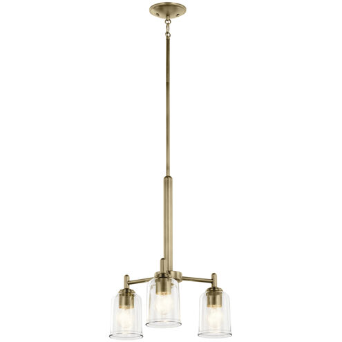 Shailene 3 Light Natural Brass Mini Chandelier Ceiling Light