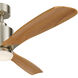 Ridley Ii 52 inch Brushed Stainless Steel with Medium Oak Blades Ceiling Fan