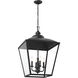 Homestead Dame 4 Light 19 inch Textured Black Foyer Pendant Ceiling Light, Dame