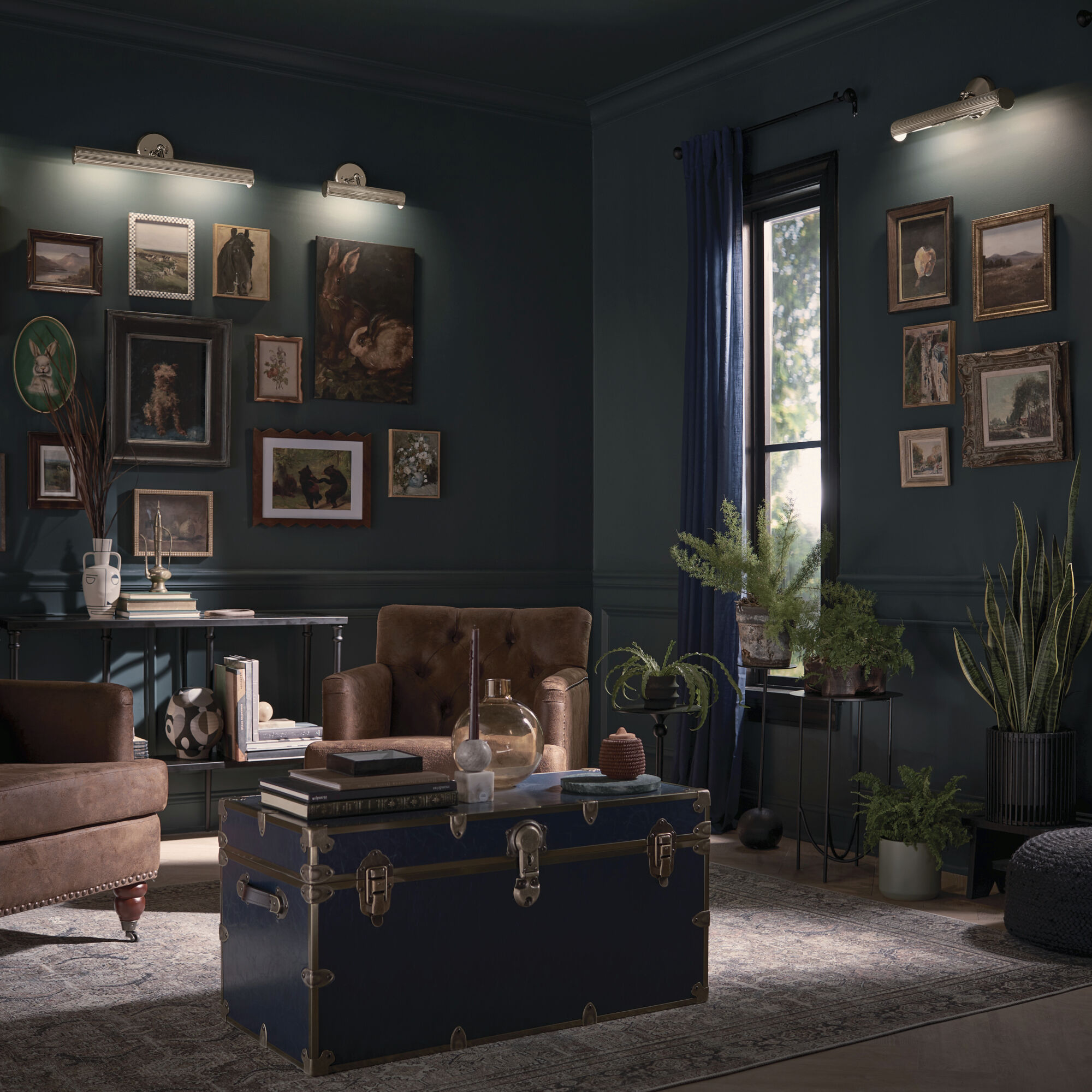 Midi 26 watt 24 inch Polished Nickel Picture Light Wall Light