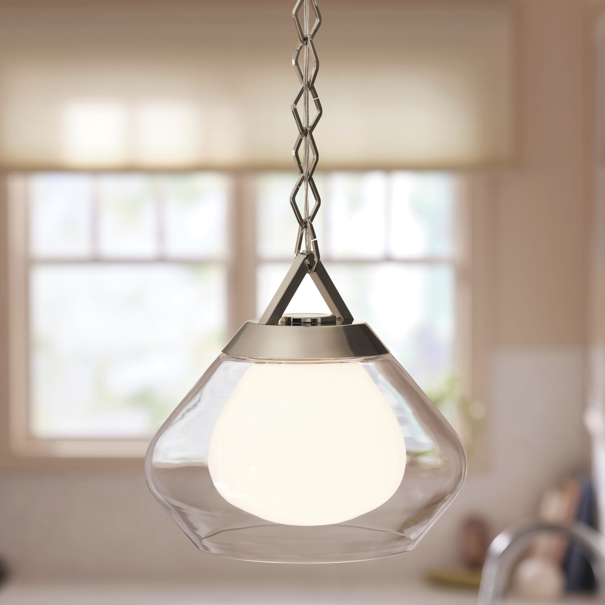 Nella 1 Light Polished Nickel Pendant Ceiling Light