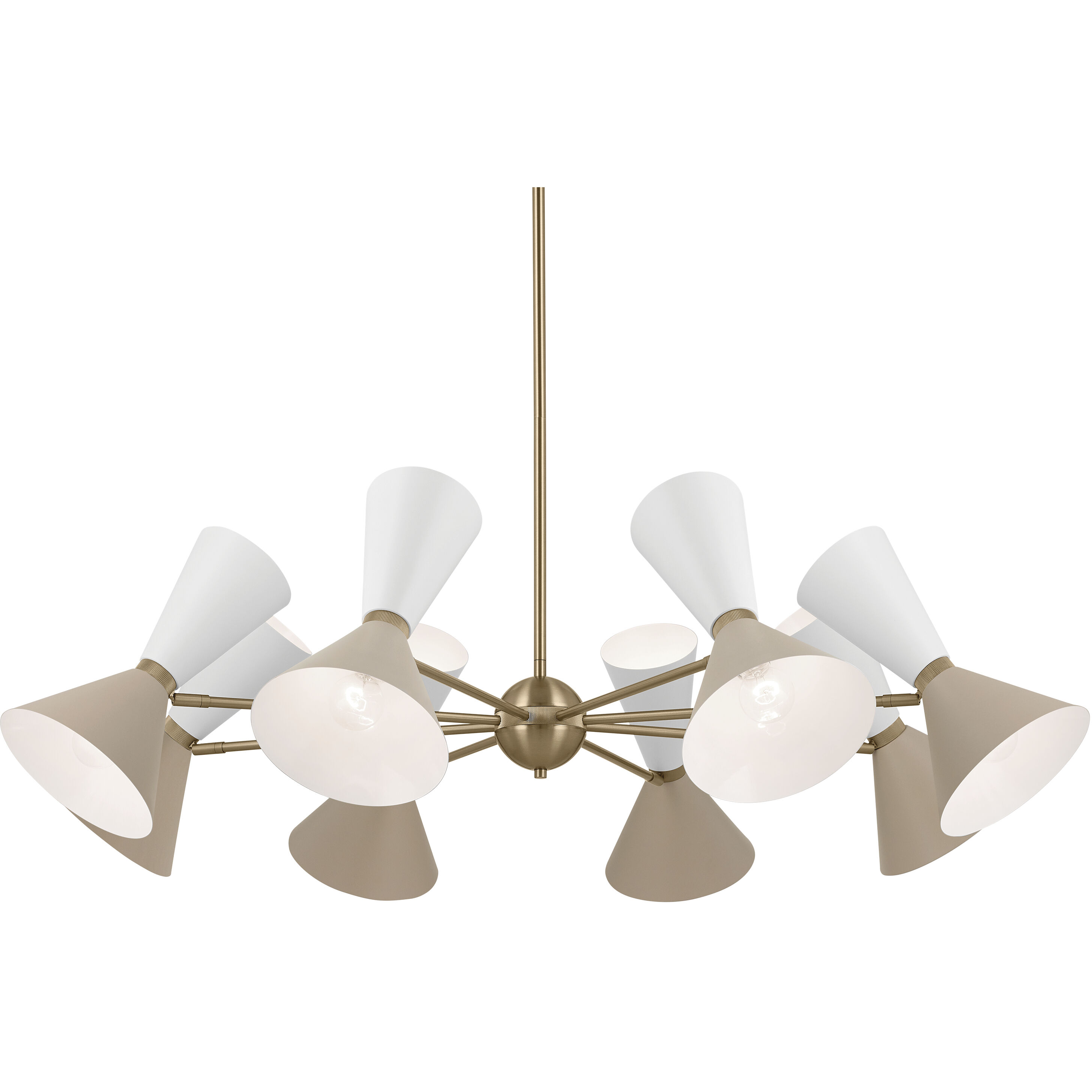 Phix LED 48.75 inch Champagne Bronze with Greige and White Chandelier Ceiling Light