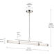 Riven Linear Chandelier Ceiling Light in Polished Nickel